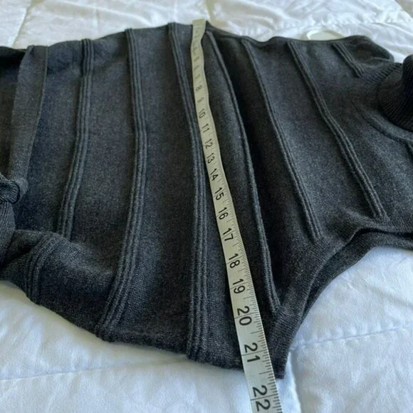 Calvin Klein Sweater Dress, Sleeveless Turtleneck, Matching Belt, Gray, Large - Picture 7 of 10